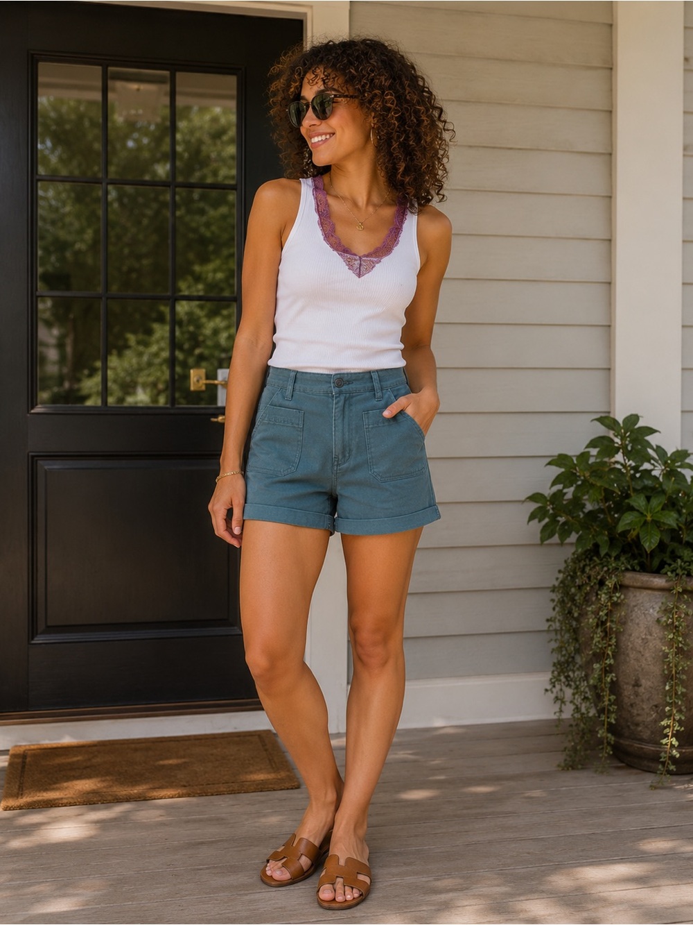 One 5 One High-Rise Teal Women’s Shorts Size 2